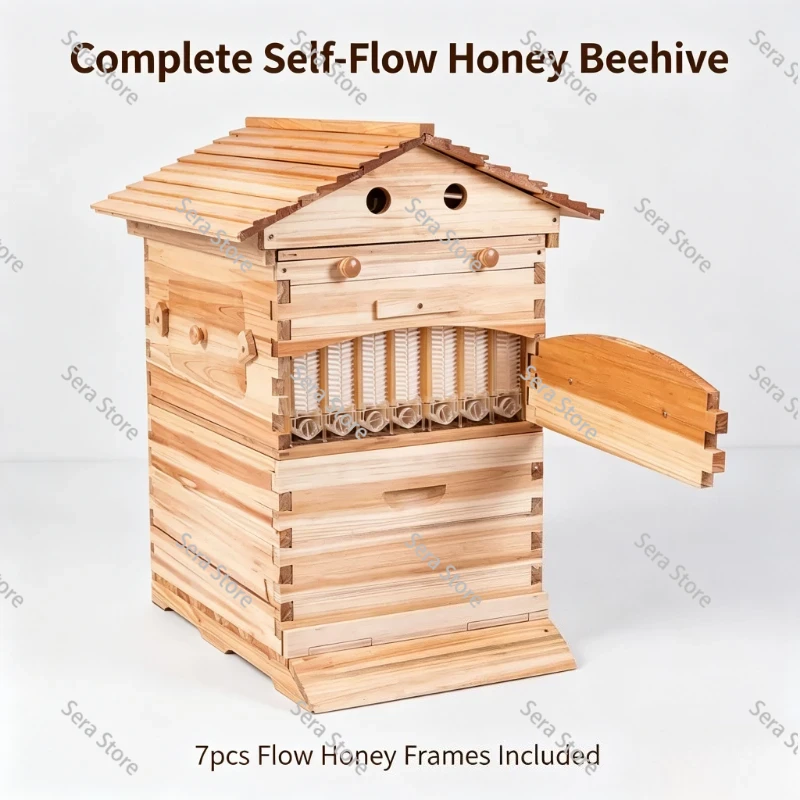 Beehive Frame Wax - Imkerei-Ausrüstung Gewachstes Zedernholz-Flussbienenstock Automatischer Selbstfluss-Bienenstock mit