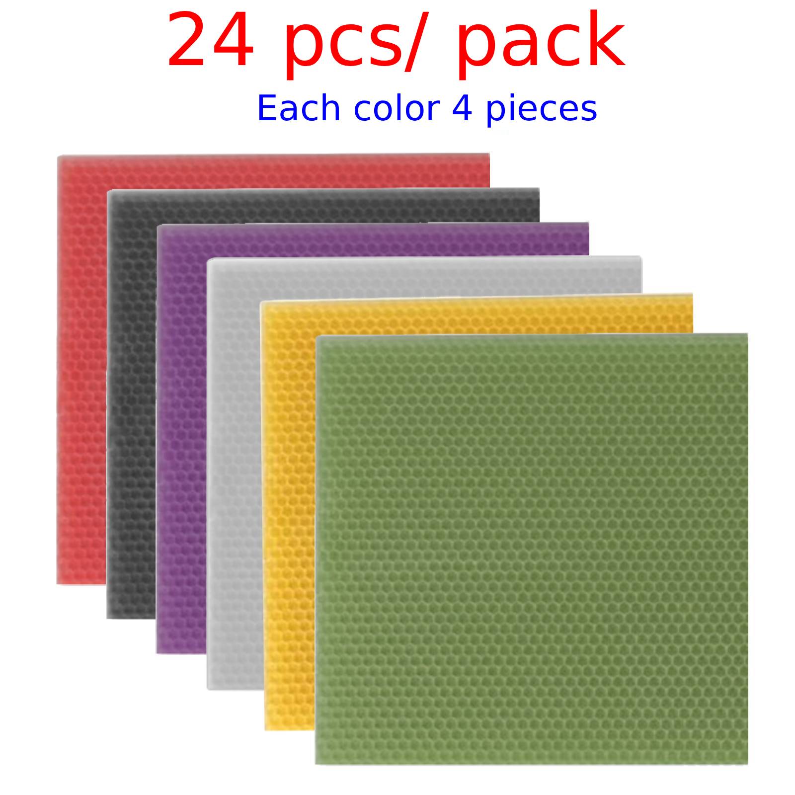 Beehive Frame Wax - 24 Stück bunte Wabenwachsplatten, Wachsbasisplatten für