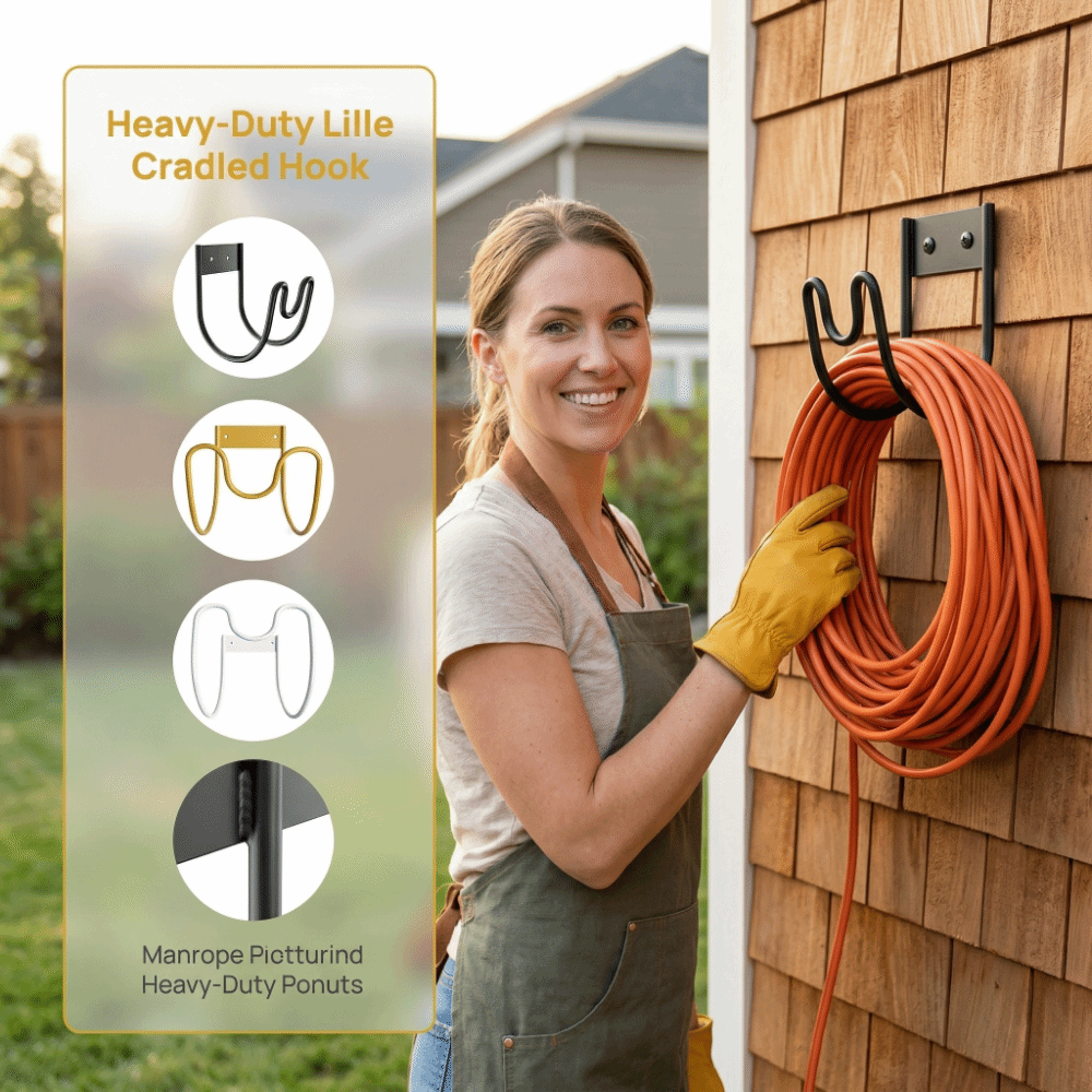 Gardena Hose Flex - Rostfreier Gartenschlauchhalter, langlebig, robust, flexibler Schlauchaufhänger,
